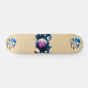 Schuine zodiale tekening persoonlijk skateboard