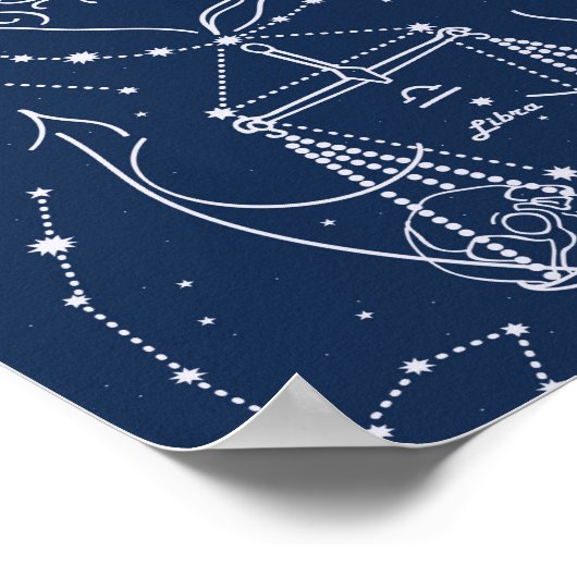 Schuine zodiale tekening poster (Hoek)