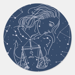 Schuine zodiale tekening ronde sticker