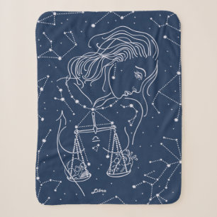Schuine zodiale tekening sherpa deken