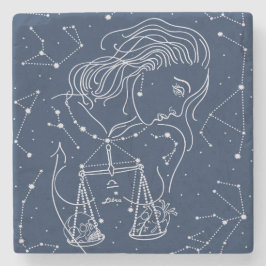 Schuine zodiale tekening stenen onderzetter