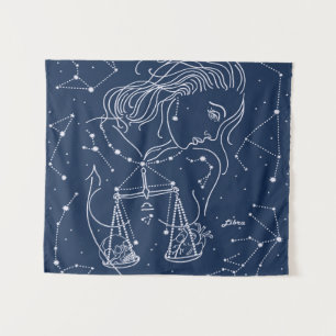Schuine zodiale tekening wandkleed