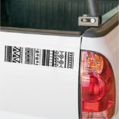 Schuine, zwarte decoratieve aztec textuur bumpersticker (Op Truck)
