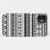 Schuine, zwarte decoratieve aztec textuur Case-Mate iPhone case (Achterkant (horizontaal))