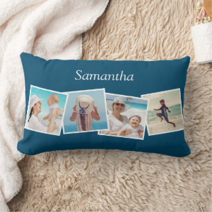 Schuintrekken 4 Foto Collage Aangepaste Aangepaste Kussen