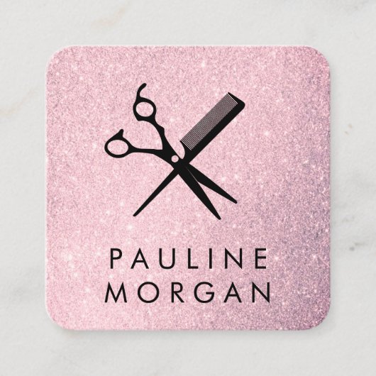 Schuintrekken en Comb Elegant Lux Glitter Vierkante Visitekaartje (Voorkant)