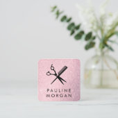 Schuintrekken en Comb Elegant Lux Glitter Vierkante Visitekaartje (Staand voorkant)