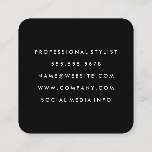 Schuintrekken en Comb Elegant Lux Glitter Vierkante Visitekaartje (Achterkant)