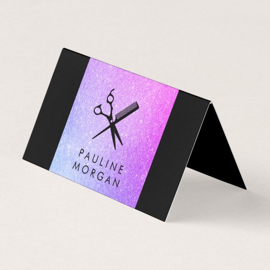 Schuintrekken en Comb Elegant Lux Glitter Visitekaartje (Voorkant)