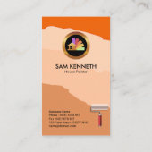 Schuintrekken van Oranje schilderverf Visitekaartje (Achterkant)