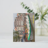 Schuit afgemeerd op de Prinsengracht, Amsterdam Briefkaart (Staand voorkant)