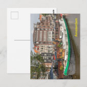 Schuit afgemeerd op de Prinsengracht, Amsterdam Briefkaart (Voorkant / Achterkant)