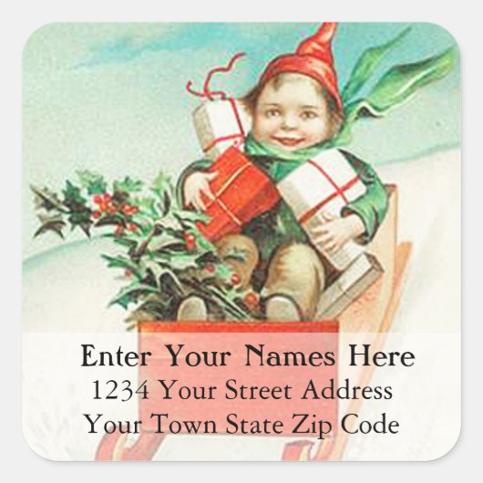  schuiven met het label Cadeaus-adres (Voorkant)