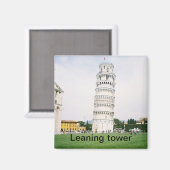 Schuivende Toren van Pisa Square Magnet (Voorkant / Achterkant)