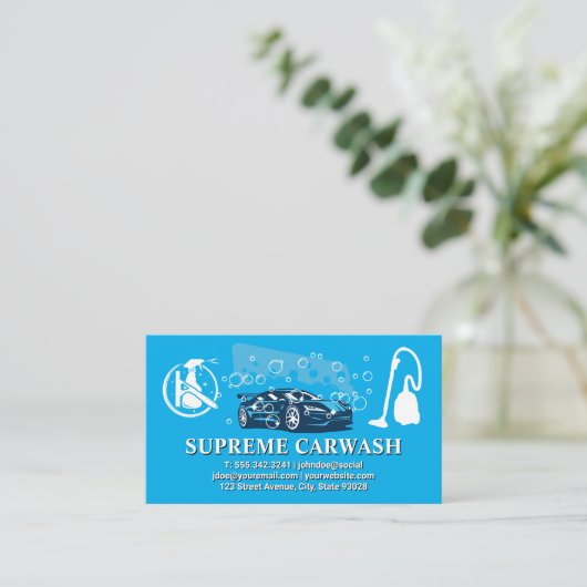 schuiver | Spuitreiniging | vacuüm | autowasplaats Visitekaartje (Staand voorkant)
