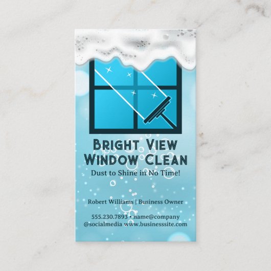 schuiver | Vensterreiniging | Zeepbellen Visitekaartje (Voorkant)