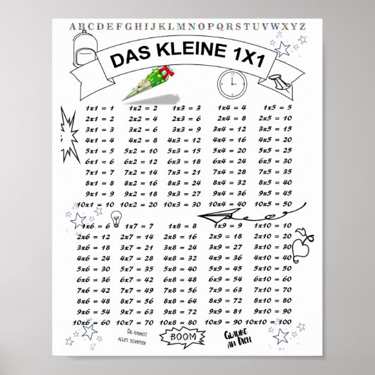 Schulanfang kleines 1x1 Rechnen lernen Poster (Voorkant)