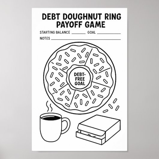 Schuld Doughnut Ring Payoff Tracker Game Poster (Voorkant)