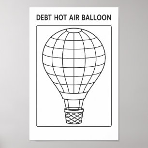 Schuld Heet Lucht Ballon Afbetaling Tracker Kleurb Poster