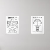 Schuld Home Run Payoff Tracker en Hete Luchtballon Muurkunst Sets (Voorkant)