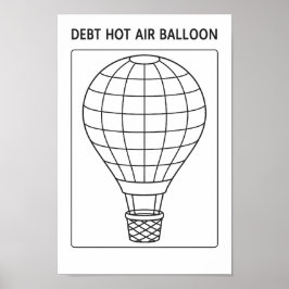 Schuld Hot Air Ballon Payoff Tracker Kleurplaat Poster
