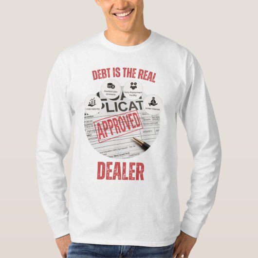 Schuld is de echte dealer die is goedgekeurd om ei t-shirt (Voorkant)