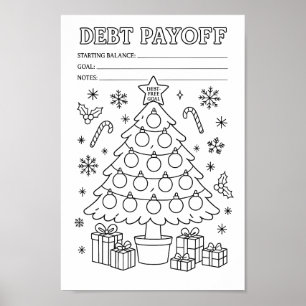 Schuld Kerstboom Ornament Afbetaling Tracker  Poster