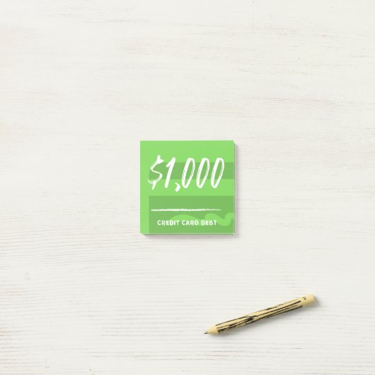 Schuld op Kaart ($ 1.000) Post-it® Notes (Op bureau)