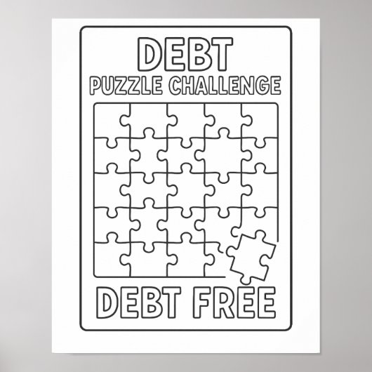 Schuld Puzzel Uitdaging Uitbetaling Tracker Dubbel Poster (Voorkant)