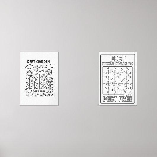 Schuld Tuin & Puzzel Uitbetaling Tracker Blad Muurkunst Sets (Voorkant)