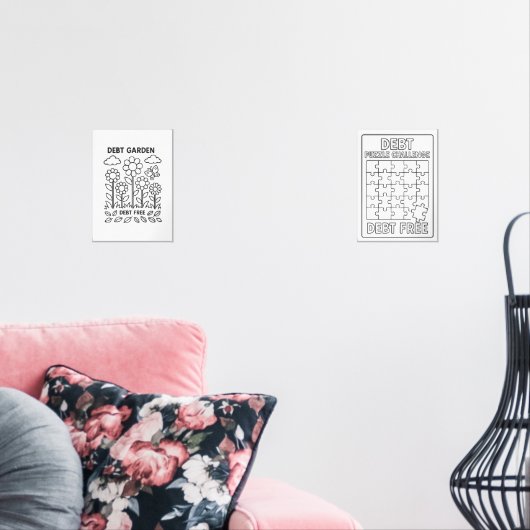 Schuld Tuin & Puzzel Uitbetaling Tracker Blad Muurkunst Sets (Woonkamer)