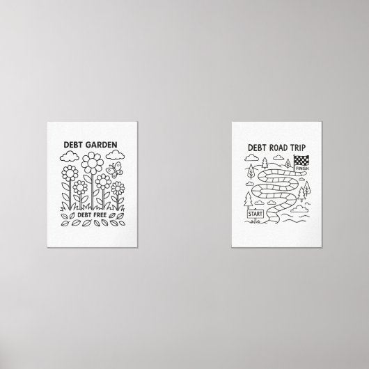 Schuld Tuin Uitbetaling Tracker Kleurplaat Muurkunst Sets (Voorkant)