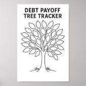 Schuld uitbetaling boom tracker zwart en wit poster (Voorkant)