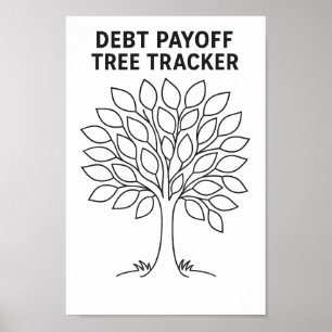 Schuld uitbetaling boom tracker zwart en wit poster