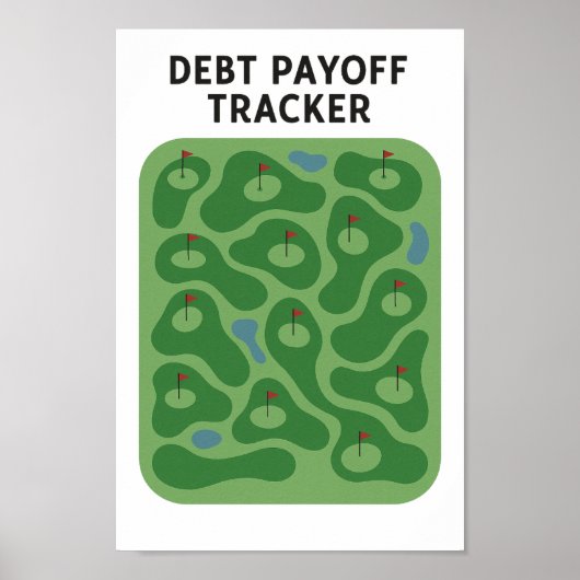 Schuld uitbetaling golfbaan tracker poster (Voorkant)