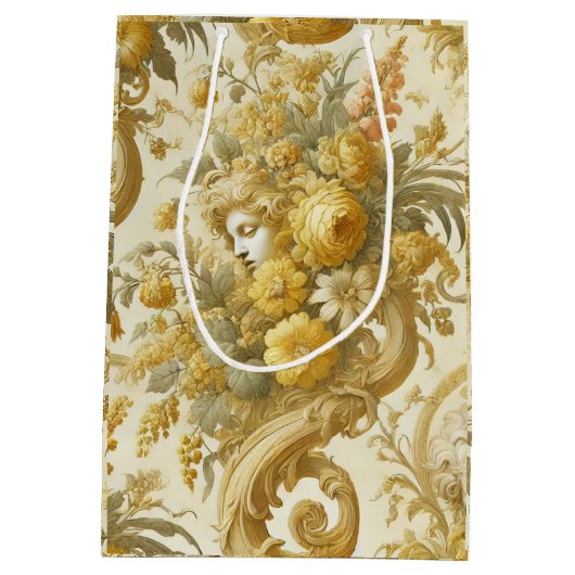 Schuld van Goud - Barok Bloemen Kussen Medium Cadeauzakje (Achterkant)