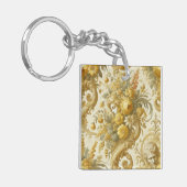 Schuld van Goud - Barok Bloemen Kussen Sleutelhanger (Voorkant Links)