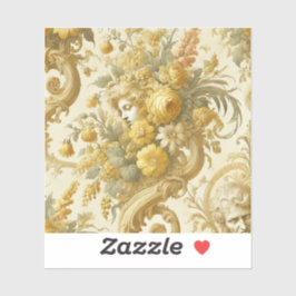 Schuld van Goud - Barok Bloemen Kussen Sticker