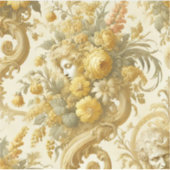 Schuld van Goud - Barok Bloemen Kussen Sticker (Voorkant)