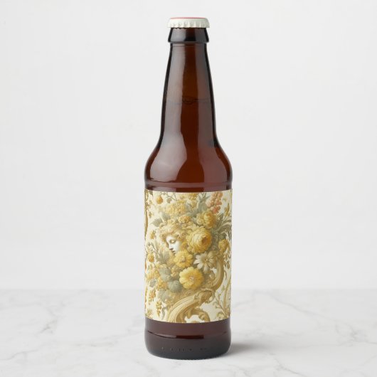 Schuld van goud - Barokke Bloemen Bier Etiket (Voorkant)