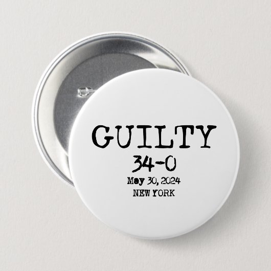 Schuldig 34-0 Shirt Ronde Button 7,6 Cm (Voorkant /achterkant)