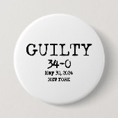 Schuldig 34-0 Shirt Ronde Button 7,6 Cm (Voorkant)