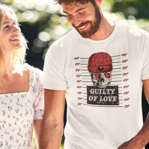 Schuldig aan liefde Skelet Valentijnsdag T-shirt