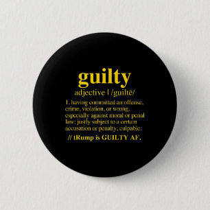 Schuldig - Schuldig Definitie (geel) Ronde Button 5,7 Cm