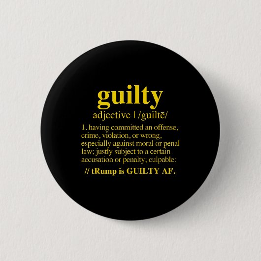 Schuldig - Schuldig Definitie (geel) Ronde Button 5,7 Cm (Voorkant)