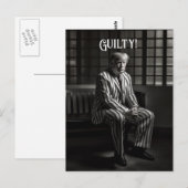 Schuldig Trump in de gevangenis zwart-wit Briefkaart (Voorkant / Achterkant)