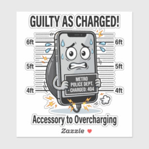 Schuldig zoals Beschuldigd – Grappige Overbelaste Sticker