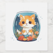 Schuldige Kat Wijn Etiket (Enkel label)