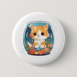 Schuldige Kitty Ronde Button 5,7 Cm