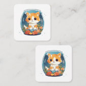 Schuldige Kitty Vierkante Visitekaartje (Voorkant / Achterkant)